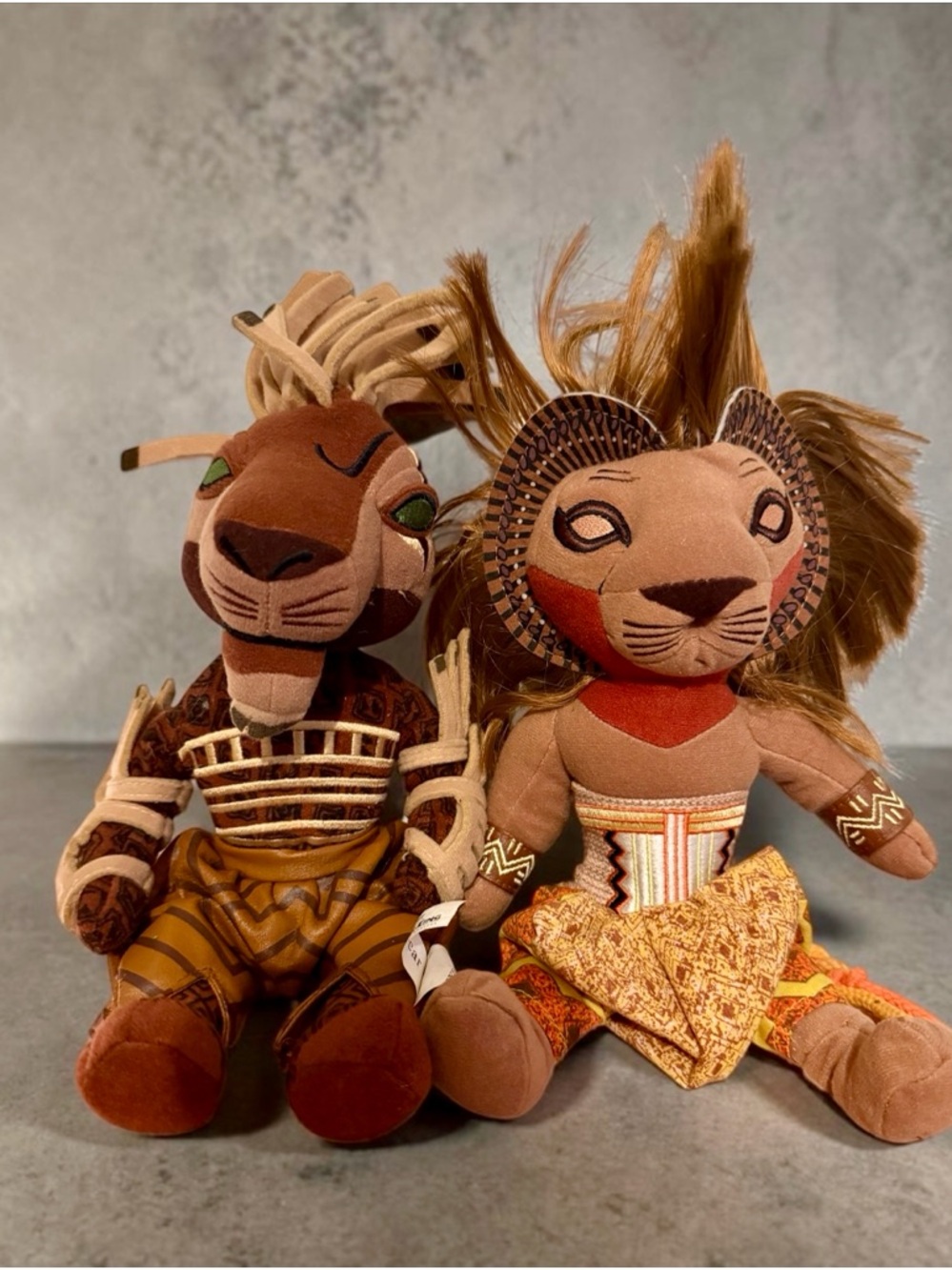 Disney’s The Lion King Simba & Scar On Broadway Play Plushies TWO